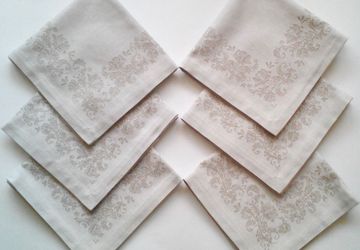 Комплект салфеток из  двустороннего льна с орнаментом