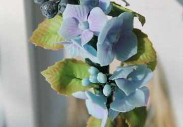 Ободок "Гортензия с черникой"