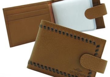 Кожаная визитница ручной работы Cangurione 3312-004 DP/Tan