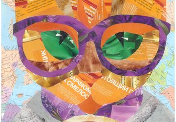 авторская открытка по коллажу