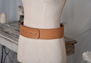 Широкий женский ремень кожаный