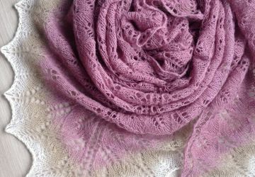 Шаль ручной работы. Шерсть.