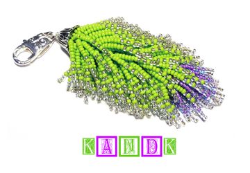 Брелок из бисера "Лавандовый лис"