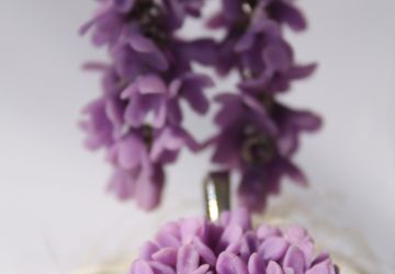 Комплект подвеска и серьги "Сирень"