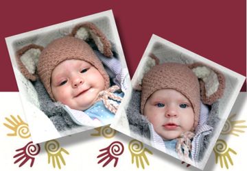 Вязаная шапочка "Зайка"