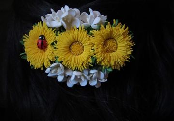 Заколка "Одуванчики"