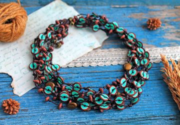 Пушистое колье под шейку "Монетки"