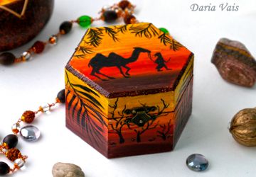Шкатулка "Сны об Иордании" (роспись, дерево)