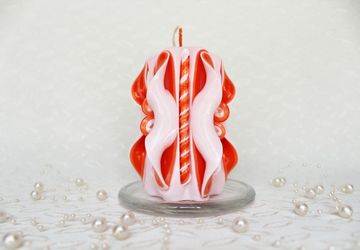 Резная свеча оранжевая