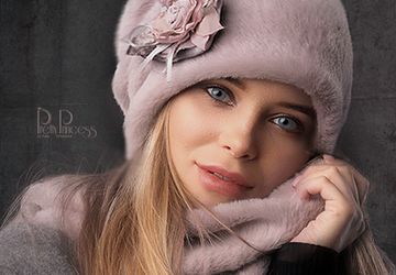 Зимний комплект из Итальянского вискозного меха "Пыльная роза"