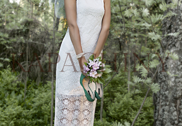 Платье двойное, трикотажное Gabriel с верхним платьем из гипюра