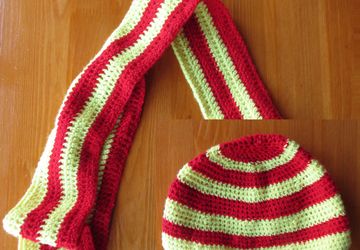 Шарф и шапка в цветах Гриффиндор