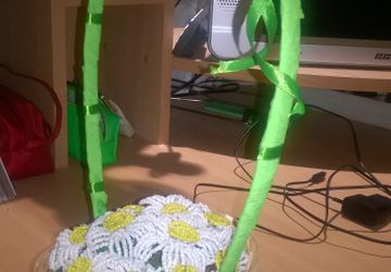 Корзина с ромашками