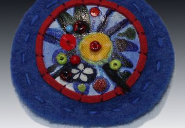 Брошь бохо синяя букет 1