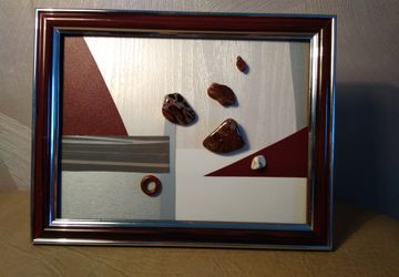 Коллаж с красной яшмой "Новый день"