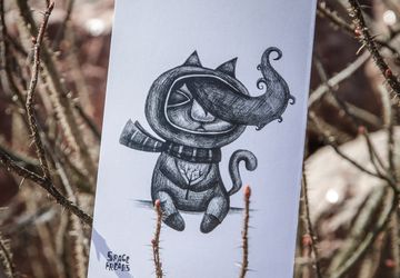 Открытка Space Freaks. Мыслитель.	