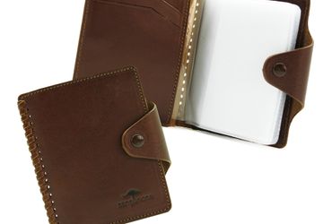 Кожаная визитница с плетением Cangurione 3310-004 V/Tan