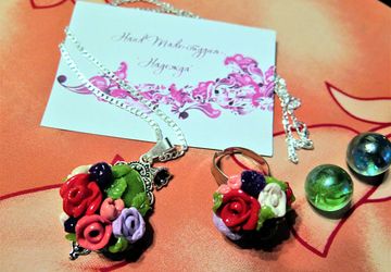 Комплект Цветочный (кулон и кольцо)