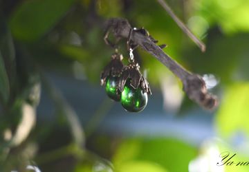 Серьги из чешского стекла "Груша зеленая".Продано!