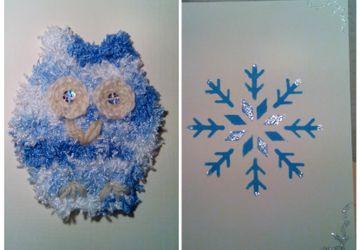 Оригинальные открытки с вязаными совами