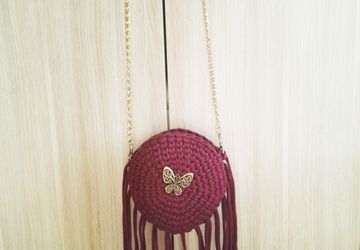 Круглая сумка марсала