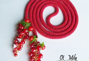 Лариат из бисера Кислица