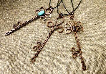 Украшения из медной проволоки своими руками: кулон-ключик