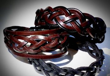 Мужской браслет "плетёнка" из натуральной кожи