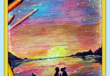 двое в лодке при луне,картина