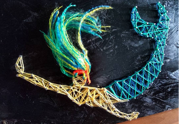 Русалка в технике стринг-арт