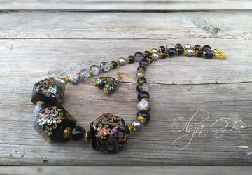 Гарнитур "Тенша" (бусы и серьги)