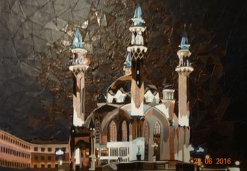 Мечеть Кул Шариф в Казанском Кремле ночью