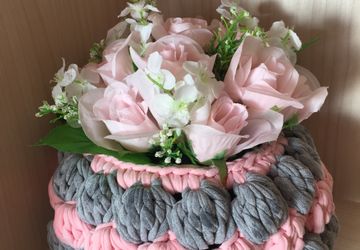 Вязаные корзинки для декора