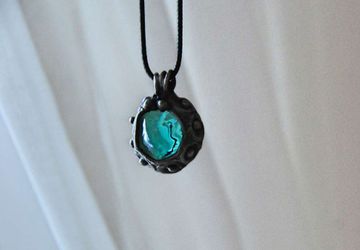 Авторский кулон цвета морской волны