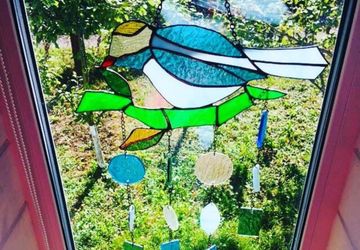 Витражная подвеска Птица (музыка ветра)