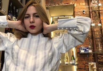 Блузка из хлопка в голубую полоску