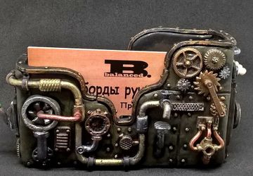 Подставка под визитки в стиле стимпанк