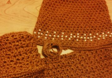 комплект шапка с ушками + шарфик