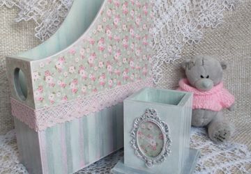 Набор журнальница и карандашница в стиле Тильда