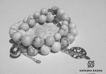 Парный браслет на резинке из натуральных камней