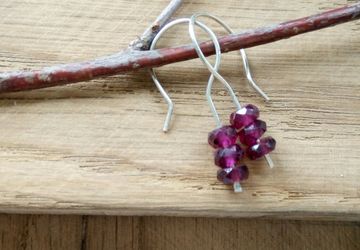 Серебряные серьги с природными гранатами