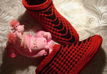 Вязание тапочек спицами