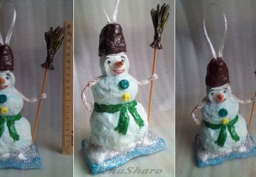 Новогодняя елочная игрушка «Снеговик».