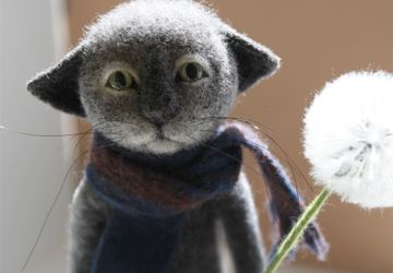 Кот с одуванчиком