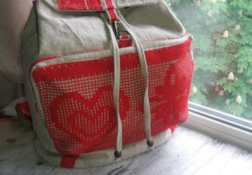 Рюкзак льняной этно