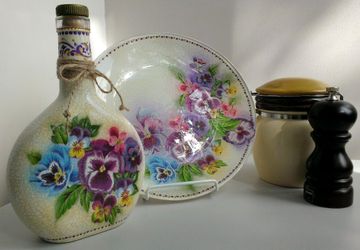 винтажная тарелка "Фиалки"