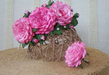 Ободок с мини розочками и жемчугом + перстень