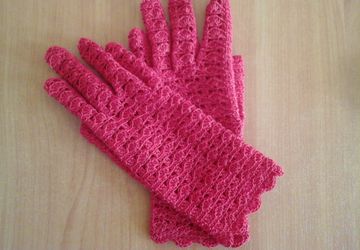 Вязаные ажурные перчаточки