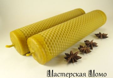 Вощенная свеча "Соты" (4)