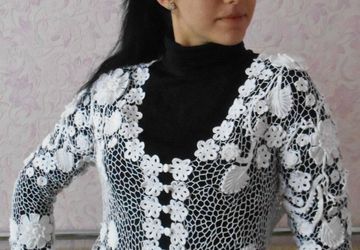 Кофточка крючком.Ирландское кружево.